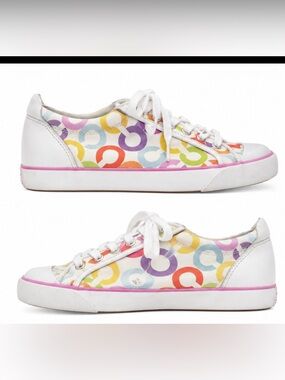 Multicolor Circle Print Women's Low-Top Sneakers